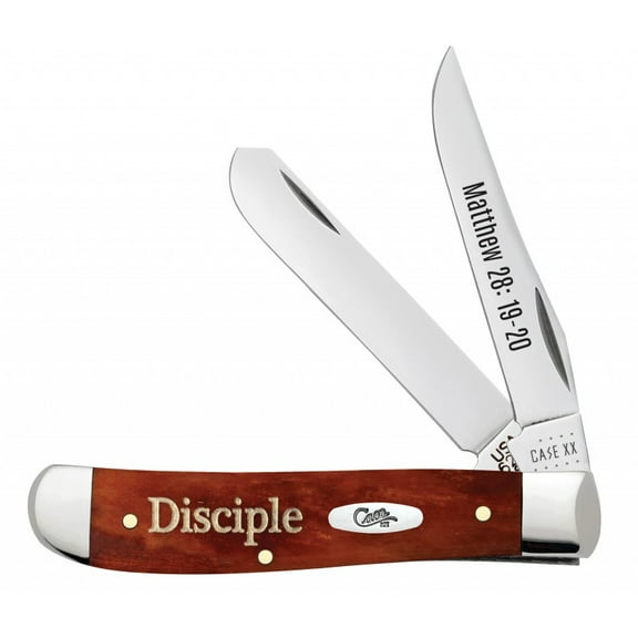 Case XX Knives Matthew 28:19-20 Disciple Chestnut Bone Mini Trapper Stainless Pocket Knife