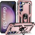 thumbnail image 1 of Case for S23 Samsung S23 5G Phone Case Galaxy S23 Case,Military Grade Protective S23 Cases Cover with Ring Car Mount Kickstand for Samsung Galaxy S23/S23 5G - Rose Gold, 1 of 12