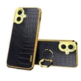 thumbnail image 1 of Case for Samsung A03(164mm) Leather Case With Ring Stand, Leather Case Soft Electroplated Frame Cover and Luxury Leather Pattern Heavy Duty Protective Case, 1 of 6