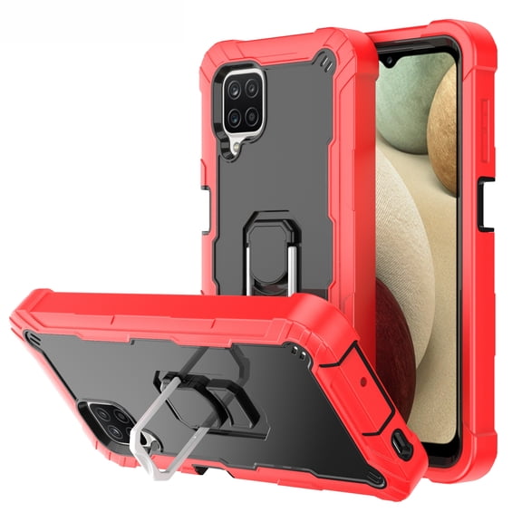 Case for Samsung A12 5G Case, Galaxy A12 Case, Allytech Slim Fit Rugged 3-Layer Shockproof Protection Hybrid Kickstand Phone Case Cover for Samsung Galaxy A12 5G[NOT for 4G], Red + Black