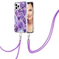 thumbnail image 1 of Case for Samsung A14 4G Anti-Fingerprint Skid Resistant Shockproof Protective Marble Pattern Phone Cover with Adjustable Detachable Nylon Phone Lanyard, 1 of 6