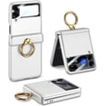 thumbnail image 1 of Case for Samsung Flip 3 Case with Ring, Z Flip 3 Case Hinge Protection, Flip Z 3 Case Shockproof Magnetic Attraction Hinge Protective Case Compatible with Galaxy Z Flip 3 5G, Elegant Silver, 1 of 11
