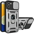 thumbnail image 1 of Case for Samsung Galaxy A03 with Slide Camera Cover,Military Grade Heavy Duty Protection Phone Case Cover with Magnetic Ring Kickstand for Samsung Galaxy A03 SJ Silver, 1 of 9