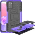 thumbnail image 1 of Case for Samsung Galaxy A03S, Tyre Pattern Design Hybrid TPU+PC Material Double Layer Protection Shockproof Cover with Kickstand Phone Case for Samsung Galaxy A03S XC Purple, 1 of 14