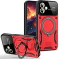 thumbnail image 1 of Case for Samsung Galaxy A04e with Ring Kickstand, Lens All-Inclusive Protection New Large Window Shockproof Anti-Scratch  Cover Case for Samsung Galaxy A04e/ M04/ F04 YD-Red, 1 of 10