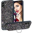 thumbnail image 1 of Case for Samsung Galaxy A06 with Ring Kickstand, Women Girls Cute Glitter Sparkly Shiny Bling Sparkle Shockproof Protective Cover Case for Samsung Galaxy A06 CZ-Black, 1 of 10