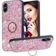 thumbnail image 1 of Case for Samsung Galaxy A06 with Ring Kickstand, Women Girls Cute Glitter Sparkly Shiny Bling Sparkle Shockproof Protective Cover Case for Samsung Galaxy A06 CZ-Rose Gold, 1 of 10