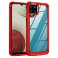 thumbnail image 1 of Case for Samsung Galaxy A12 6.5-inch Four-Corner Airbag Shock-Absorbing Phone Case with Electroplated Alloy Lens Protection, Hard Clear Scratch-Resistant Back Hard Cover Protective Phone Case,Red, 1 of 7