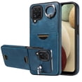 thumbnail image 1 of Case for Samsung Galaxy A12 Wallet with Credit Card Holder & Finger Ring Stand, PU Leather Slim Cover Shockproof Scratch Resistant Full Protection Case for Samsung Galaxy A12, Blue, 1 of 11