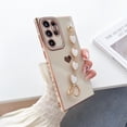 thumbnail image 1 of Case for Samsung Galaxy A13 5G 6.6 Inch with Hearts Chain Strap Bracelet Cover, Hearts Pattern TPU Shockproof Anti-Drop Slim Lightweight Protection Case for Samsung Galaxy A13 5G, White, 1 of 9