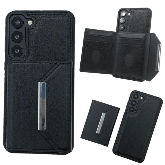 Case for Samsung Galaxy A13 5G Compatible with MagSafe Magnetic 2-in-1 Detachable Wallet Case with Card Slots for Women Men, Classic PU Leather Flip Kickstand Shockproof Protective Case, Black