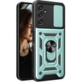 thumbnail image 1 of Case for Samsung Galaxy A14 5G with Slide Camera Cover, Military Grade Drop Protective Phone Cover Case with Ring Kickstand for Samsung Galaxy A14 5G SJ Green, 1 of 10