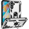 thumbnail image 1 of Case for Samsung Galaxy A15 5G Case,Dual Layer Shell with Finger Ring Holder Kickstand, Full Body Heavy Duty Shockproof Protective Cover for Samsung A15 5G 6.5" Silver, 1 of 12