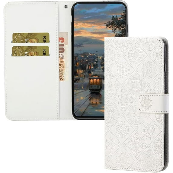 Case for Samsung Galaxy A15 5G Wallet Case,Galaxy A15 5G Case with Credit Card Slot Stand Magnetic Clasp Kickstand Leather Folio Flip Shockproof Case for Samsung Galaxy A15 5G White XC