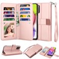 thumbnail image 1 of Case for Samsung Galaxy A15 A14 A03S A12 A13 A23 A53 A54 5G Wallet Case,Takfox [RFID Blocking] 9 Card Holder Stand [Shockproof TPU Interior Case] PU Leather Magnetic Protective Flip Cover [Rose Gold], 1 of 8