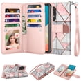 thumbnail image 1 of Case for Samsung Galaxy A15 A14 A03S A12 A13 A23 A53 A54 5G Wallet Case,Takfox [RFID Blocking] 9 Card Holder Stand [Shockproof TPU Interior Case] PU Leather Magnetic Protective Flip Cover[Marble], 1 of 7