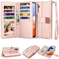 thumbnail image 1 of Case for Samsung Galaxy A15 A14 A03S A12 A13 A23 A53 A54 5G Wallet Case,Takfox [RFID Blocking] 9 Card Holder Stand [Shockproof TPU Interior Case] PU Leather Magnetic Protective Flip Cover [Rose Gold], 1 of 8