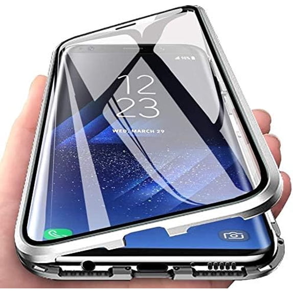 Case for Samsung Galaxy A15 Magnet Absorption, Clear Full-Body Protection with Built-in Screen Protector,Anti-Scratch Case for Samsung Galaxy A15 Silver