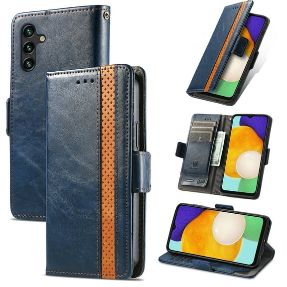 Case for Samsung Galaxy A16 5G with RFID Blocking Credit Card Holder, Premium PU Leather Retro Magnetic Clasp Flip Folio Case Wallet Pocket Kickstand Shockproof TPU Interior Case,Darkblue
