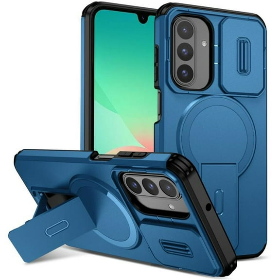 Case for Samsung Galaxy A17 4G / 5G / A26 5G 6.7" with Invisible Fold Holder Stand, MagSafe Magnetic Wireless Charging,Sliding camera casing,Shockproof Dropproof Tough Rugged Protective Case Cover