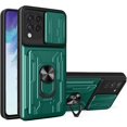 thumbnail image 1 of Case for Samsung Galaxy A22 4G (Not 5G) with Card Holder, Heavy Duty Protection Phone Case with Magnetic Ring Kickstand Slide Camera Cover for Samsung Galaxy A22 4G LJK Green, 1 of 8