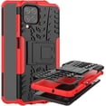 thumbnail image 1 of Case for Samsung Galaxy A22 4G (Not 5G), Tyre Pattern Design Hybrid TPU+PC Material Double Layer Protection Shockproof Cover with Kickstand Phone Case for Samsung Galaxy A22 4G XC Red, 1 of 14