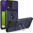thumbnail image 1 of Case for Samsung Galaxy A22 4G with Slide Camera Cover, Military Grade Heavy Duty Protection Phone Case Cover with Magnetic Ring Kickstand for Samsung Galaxy A22 4G SJ Blue, 1 of 8