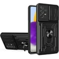 thumbnail image 1 of Case for Samsung Galaxy A23 4G/5G with Card Holder, Heavy Duty Protection Phone Case with Magnetic Ring Kickstand Slide Camera Cover for Samsung Galaxy A23 LJK Black, 1 of 9