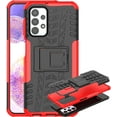 thumbnail image 1 of Case for Samsung Galaxy A23 4G, Tyre Pattern Design Hybrid TPU+PC Material Double Layer Protection Shockproof Cover with Kickstand Phone Case for Samsung Galaxy A23 4G      Red, 1 of 12