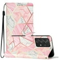 thumbnail image 1 of Case for Samsung Galaxy A23 5G Flowers Butterfly Pattern Wallet Cover, Premium PU Leather Card Slots Holder Magnetic Clasp Flip Case with Kickstand Soft TPU Shockproof Case,Pink Marble, 1 of 7