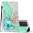 thumbnail image 1 of Case for Samsung Galaxy A23 5G Flowers Butterfly Pattern Wallet Cover, Premium PU Leather Card Slots Holder Magnetic Clasp Flip Case with Kickstand Soft TPU Shockproof Case,Green Marble, 1 of 7