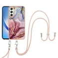 thumbnail image 1 of Case for Samsung Galaxy A25 5G, Adjustable Detachable Crossbody Strap Neck Strap Silicone Bumper Marble Painted TPU Ultra Thin Shockproof Protective Phone Case Cover for Galaxy A25 5G, Rose, 1 of 7