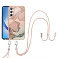 thumbnail image 1 of Case for Samsung Galaxy A25 5G, Adjustable Detachable Crossbody Strap Neck Strap Silicone Bumper Marble Painted TPU Ultra Thin Shockproof Protective Phone Case Cover for Galaxy A25 5G, Rosegold, 1 of 7