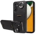 thumbnail image 1 of Case for Samsung Galaxy A25 5G Wallet with Credit Card Holder & Finger Ring Stand, PU Leather Slim Cover Shockproof Scratch Resistant Full Protection Case for Samsung Galaxy A25 5G, Black, 1 of 11