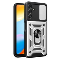 Case for Samsung Galaxy A26 5G, Galaxy A26 5G Phone Case with Sliding Camera Cover, Kickstand Heavy Duty Rugged Shockproof Protective Case Cover for Samssung A26 5G, Silver
