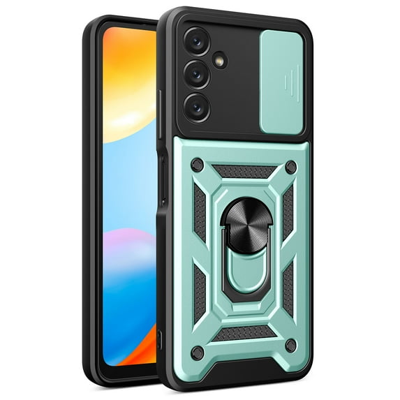 Case for Samsung Galaxy A26 5G, Galaxy A26 5G Phone Case with Sliding Camera Cover, Kickstand Heavy Duty Rugged Shockproof Protective Case Cover for Samssung A26 5G, Green