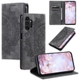 thumbnail image 1 of Case for Samsung Galaxy A32 4G Wallet Case for Women Girls with Card Holder, Embossed Flower Pattern Magnetic Flip PU Leather Purse Protective Phone Cover for Samsung Galaxy A32 4G, Grey, 1 of 11