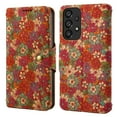 thumbnail image 1 of Case for Samsung Galaxy A32 5G, Premium PU Leather Wallet Case with Card Slots Lanyard Shoulder Strap Kickstand Retro Rustic Style Flower Pattern Purse Shockproof Cover for Galaxy A32 5G, Red, 1 of 8