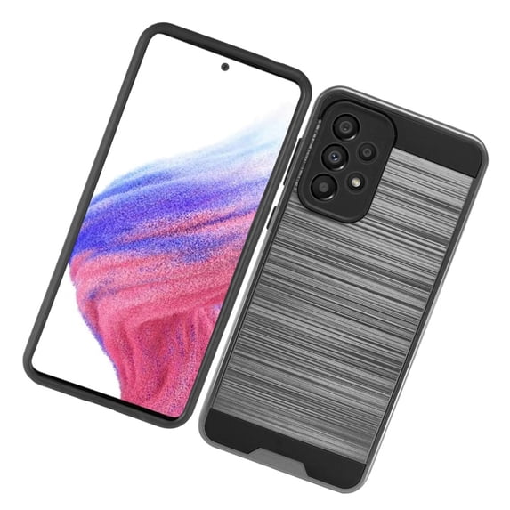 Case for Samsung Galaxy A33 5G Brushed Texture Slim Hybrid Shockproof Dual Layer Hard PC & TPU Armor Rugged Protective Cover for Galaxy A33 5G by Xcell - Gray