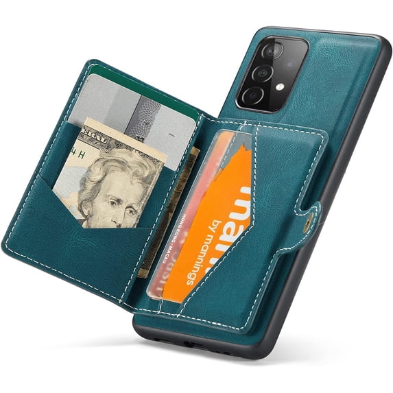 Case for Samsung Galaxy A33 5G, Detachable Magnetic Wallet Credit Card Slot Kickstand Cover Support Wireless Charging Compatible with Samsung Galaxy A33 5G (Blue)