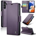 thumbnail image 1 of Case for Samsung Galaxy  A34 5G Wallet Case, Retro PU Leather Flip Case with Magnetic Closure, [RFID Blocking] Card Holder and Kickstand for Men Women, TPU Shockproof Full Protective Case, Purple, 1 of 8