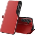 thumbnail image 1 of Case for Samsung Galaxy A35 5G, Galaxy A35 5G Case Clear View Leather with Kickstand Magnetic Flip Phone Case Women Men Shockproof Protective Cover for Samsung Galaxy A35 5G,Windows Red, 1 of 11