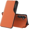 thumbnail image 1 of Case for Samsung Galaxy A35 5G, Galaxy A35 5G Case Clear View Leather with Kickstand Magnetic Flip Phone Case Women Men Shockproof Protective Cover for Samsung Galaxy A35 5G,Windows Orange, 1 of 11