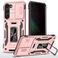 thumbnail image 1 of Case for Samsung Galaxy A35,Decase Heavy Duty Phone Cover Built-in Slide Anti-Scratch Camera Lens Cover & Magnetic Ring Kickstand,Military Grade Shockproof Case for Galaxy A35,Rosegold, 1 of 8