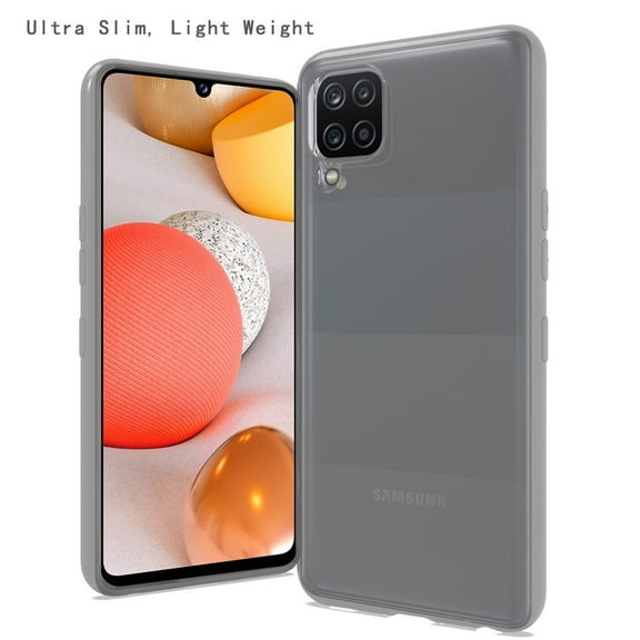 Case for Samsung Galaxy A42 5G Premium Hybrid Soft Silicone Gummy TPU Gel Candy Skin Flexible Slim Thin Protector Phone Cover for Galaxy A42 by Xpm - Clear