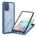 thumbnail image 1 of Case for Samsung Galaxy A52 with Built-in Screen Protector, Hybrid Rugged Full Body Drop Protection Shockproof Anti-Scratch Transparent Clear PC Back Phone Cover, Blue, 1 of 6