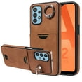 thumbnail image 1 of Case for Samsung Galaxy A52 Wallet with Credit Card Holder & Finger Ring Stand, PU Leather Slim Cover Shockproof Scratch Resistant Full Protection Case for Samsung Galaxy A52, Brown, 1 of 11