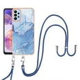 thumbnail image 1 of Case for Samsung Galaxy A53 5G, Adjustable Detachable Crossbody Strap Neck Strap Silicone Bumper Marble Painted TPU Ultra Thin Shockproof Protective Phone Case Cover for Galaxy A53 5G, Blue, 1 of 7