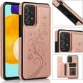 thumbnail image 1 of Case for Samsung Galaxy A53 5G, Luxury PU Leather Flip Case [Two Magnetic Clasp] [Card Slots] Stand Function Embossed Flower Pattern Durable Soft TPU Back Wallet Cover - Grey, 1 of 14