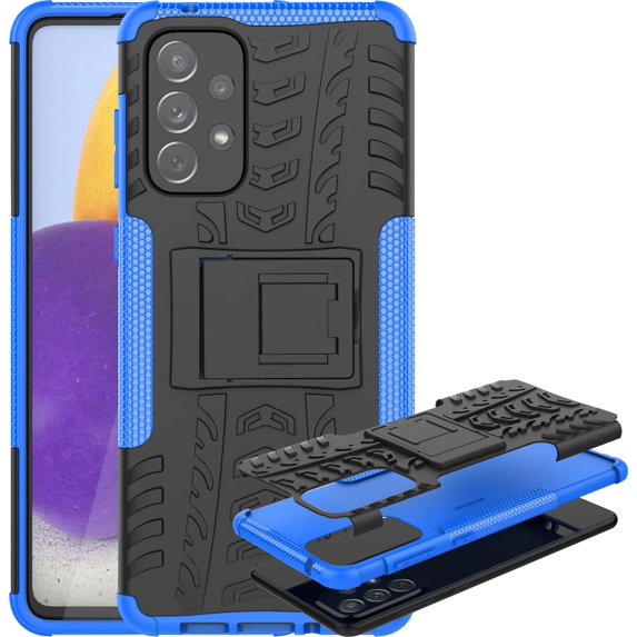Case for Samsung Galaxy A53 5G, Tyre Pattern Design Hybrid TPU+PC Material Double Layer Protection Shockproof Cover with Kickstand Phone Case for Samsung Galaxy A53 5G XC Blue